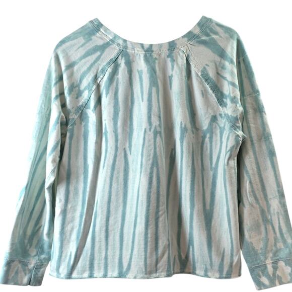 Wildflour Womens Sz XL Green and White Tie-Dye Beachy Resort Wear Tee Shirt Top - Picture 2 of 11